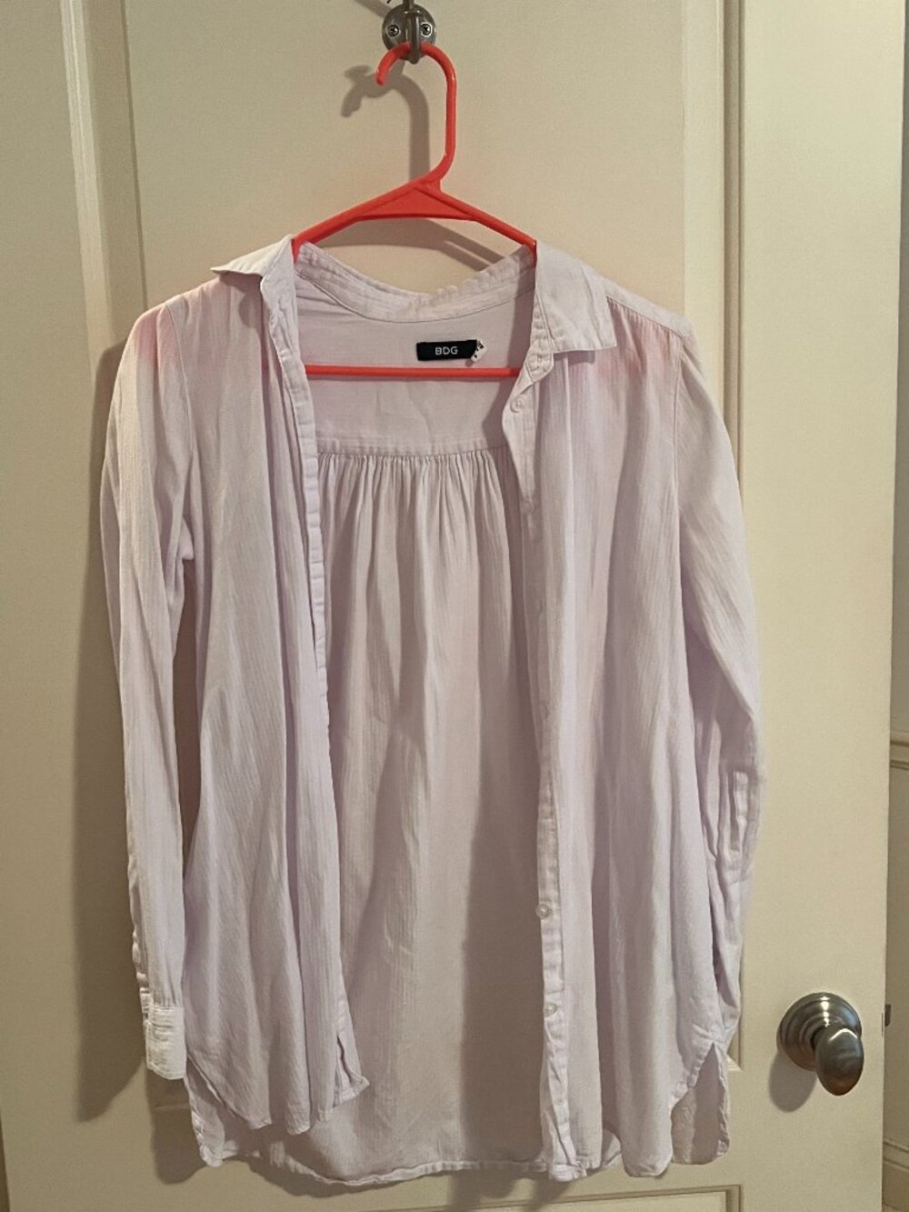 BDG Urban Outfitters White Gauze Oversized Button-Up Shirt Size XS Boho